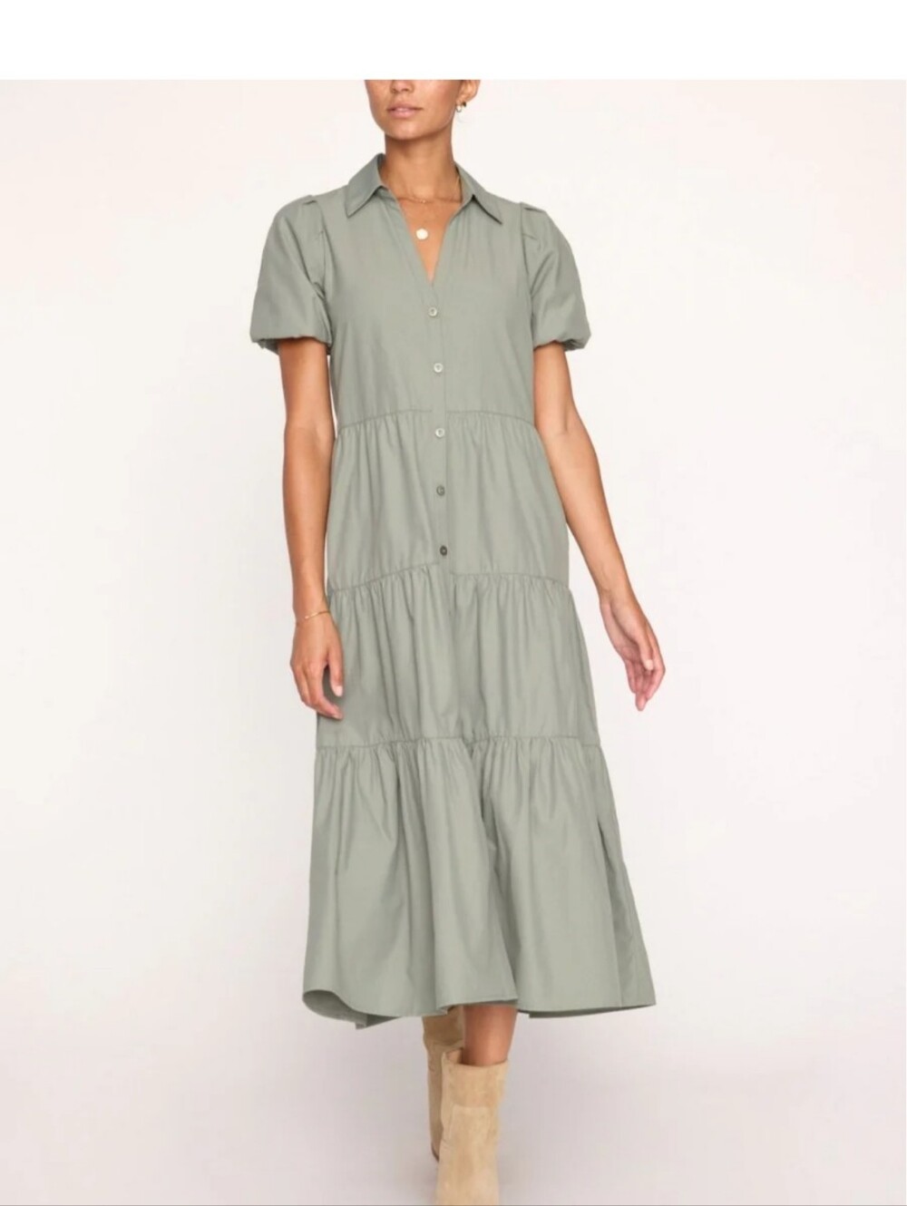 Brochu Walker The Havana Dress in Agave Premium Touch Fabric Size Medium Boho
